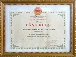 Excellent Employee Welfare Award from the Vietnamese Ministry of Health (2011)